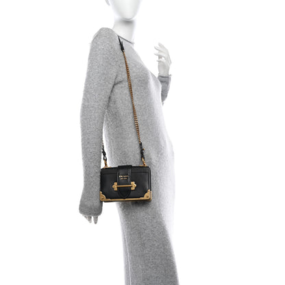 Prada City Calf Saffiano Cahier Bag Black 2 of 10