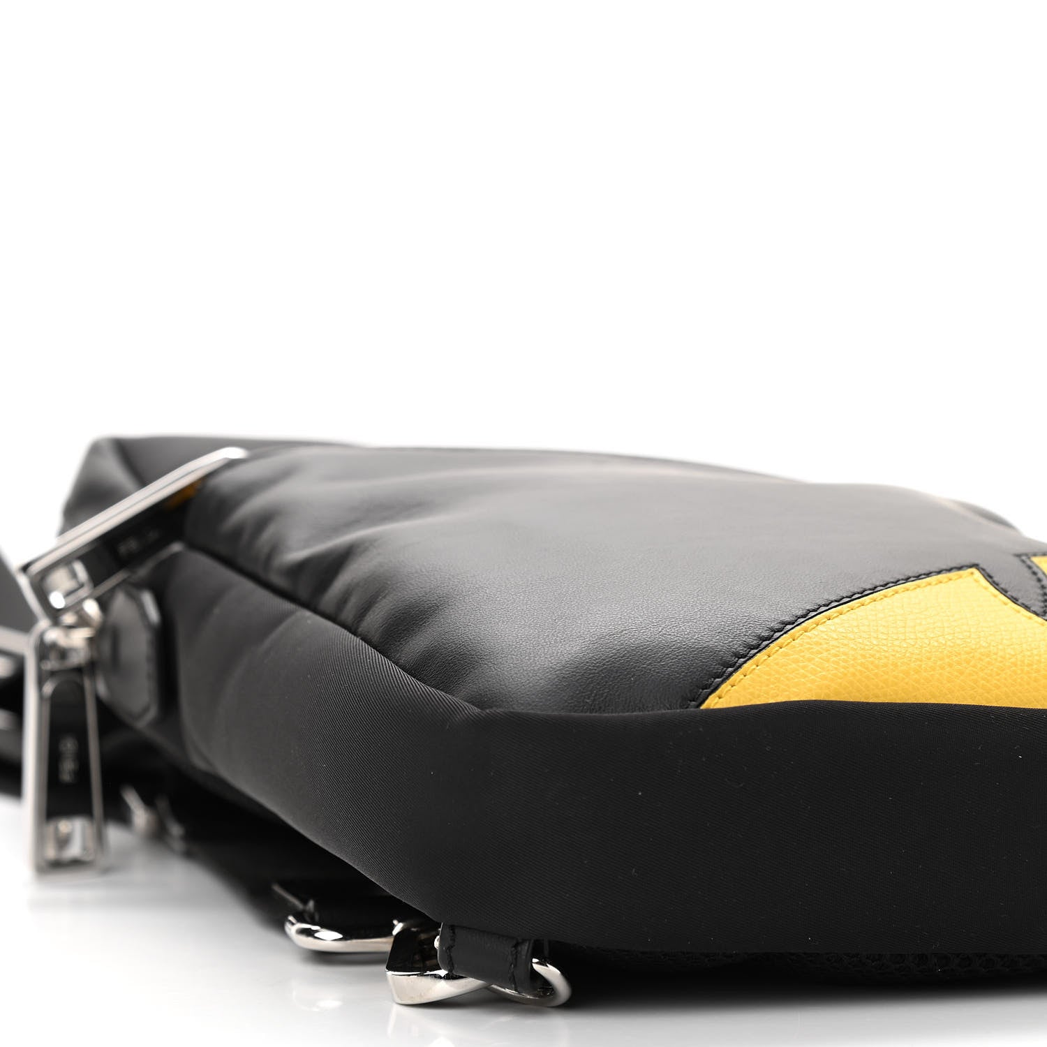 Fendi Nylon Vitello Grace Cruise Corner Bugs Sling Bag Black Sunflower 9 of 11