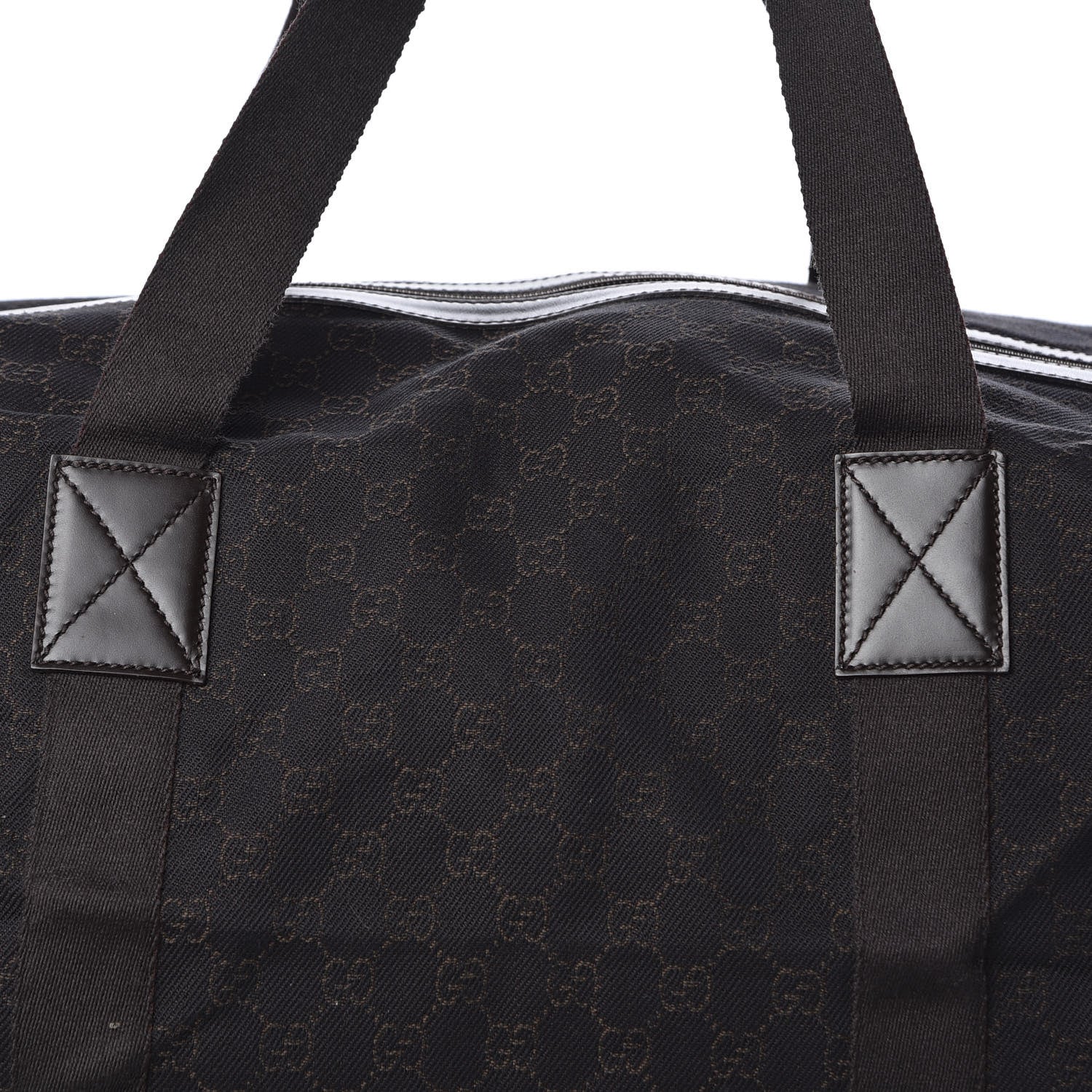 Gucci Denim Monogram Large Collapsible Carry On Duffle Bag Brown 10 of 10