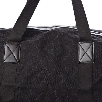 Gucci Denim Monogram Large Collapsible Carry On Duffle Bag Brown 10 of 10