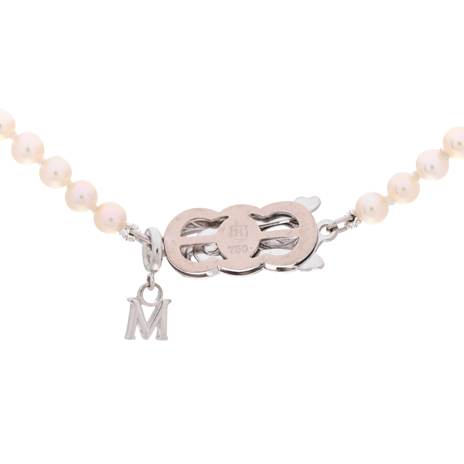 Mikimoto 18K White Gold Akoya Pearl 3.5mm Strand Necklace 4 of 5