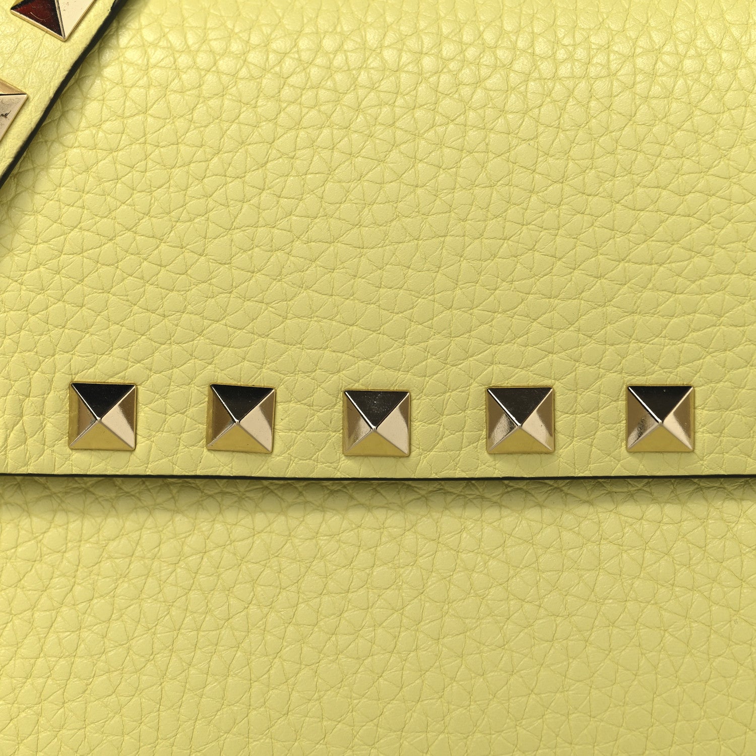Valentino Garavani Grainy Calfskin Rockstud Crossbody Pouch Lime Sorbet 7 of 10
