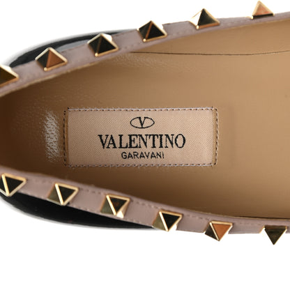 Valentino Garavani Patent Nappa Rockstud Ballerina Flats 36.5 Black Poudre 7 of 9