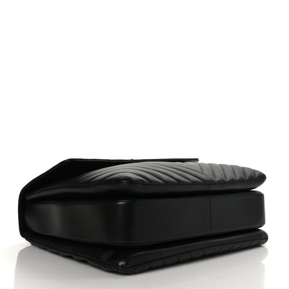 Chanel Lambskin Chevron Quilted Large Trendy CC Dual Handle Flap Bag Black 4 of 9