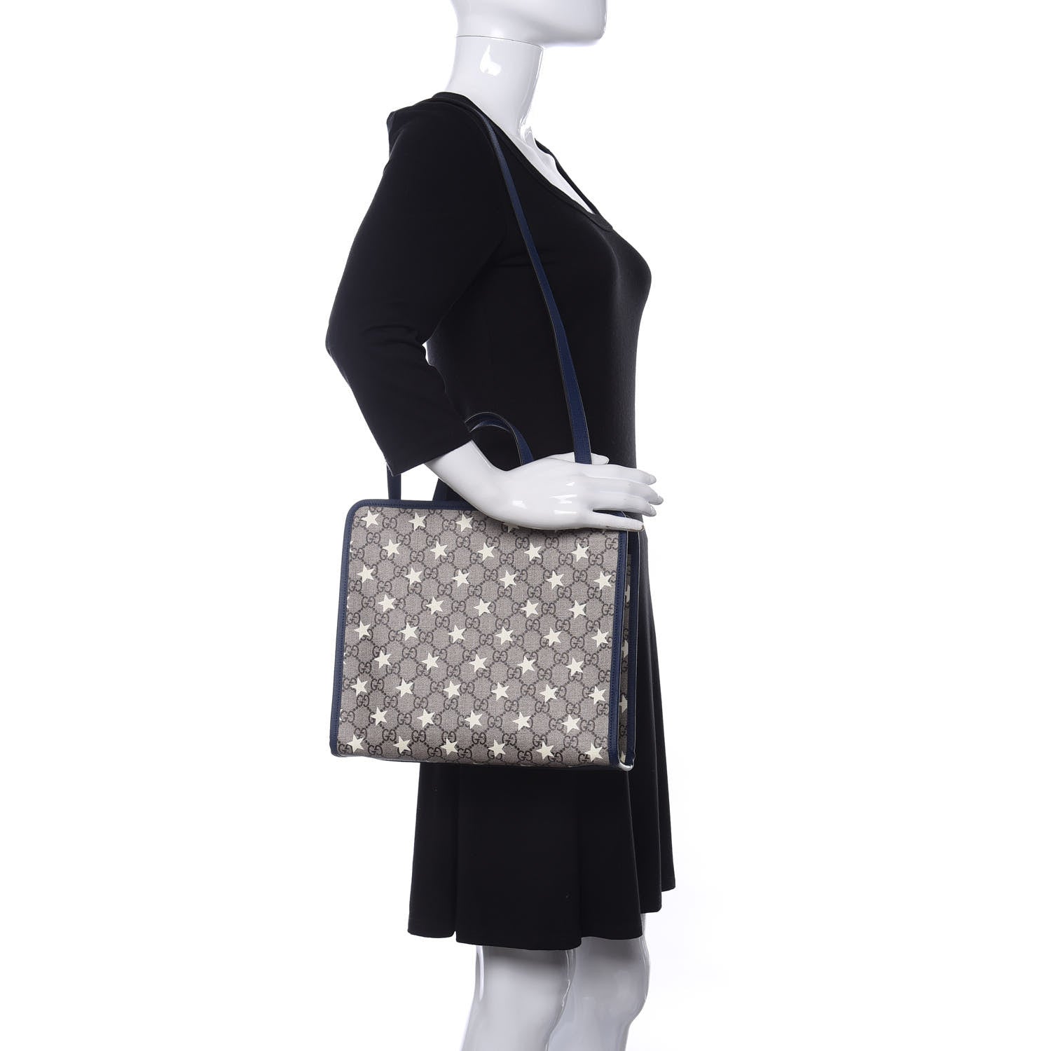 Gucci GG Supreme Monogram Stars Childrens Crossbody Tote Beige Ebony Yellow Royal 2 of 10