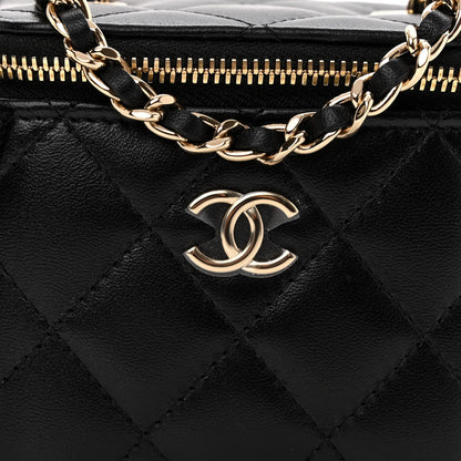 Chanel Lambskin Quilted My Chanel Lady Vanity Case With Chain Black 8 of 11