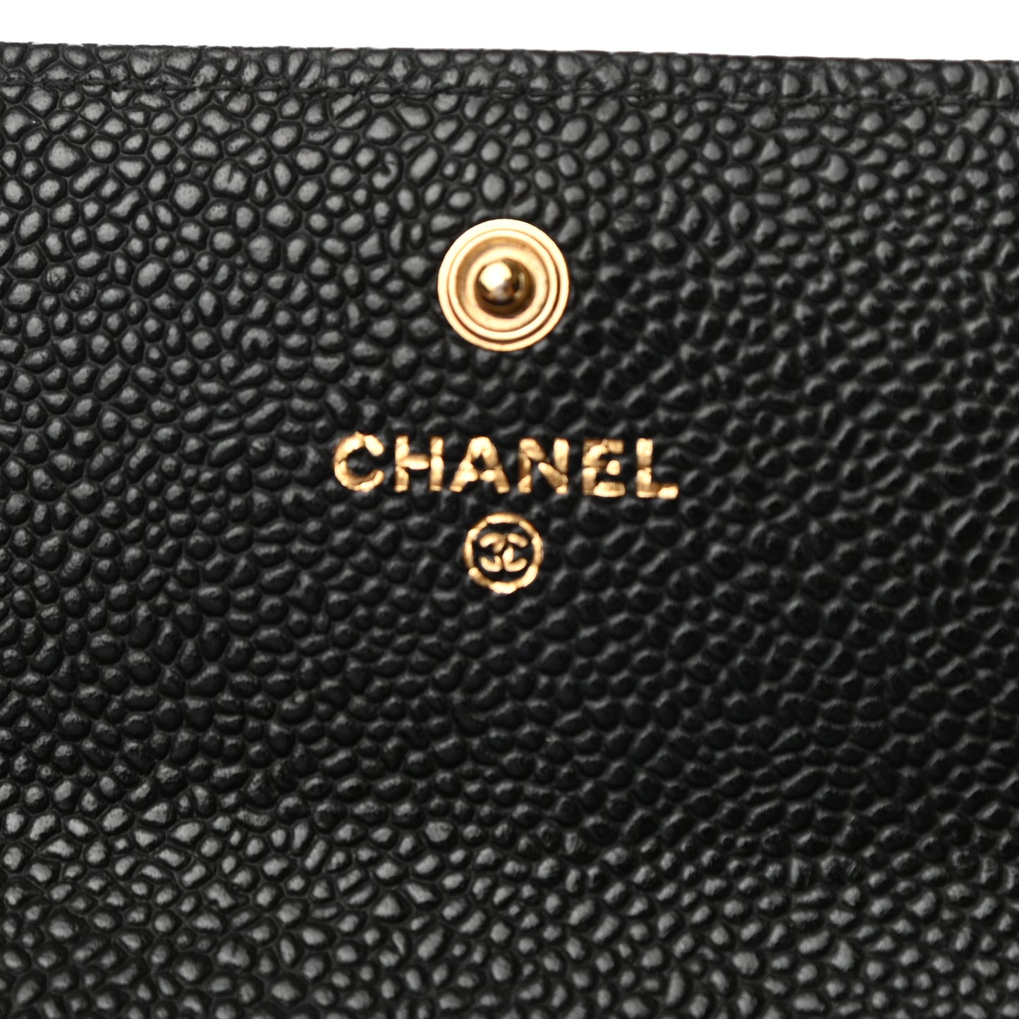 Caviar Quilted Large Gusset Flap Wallet Black