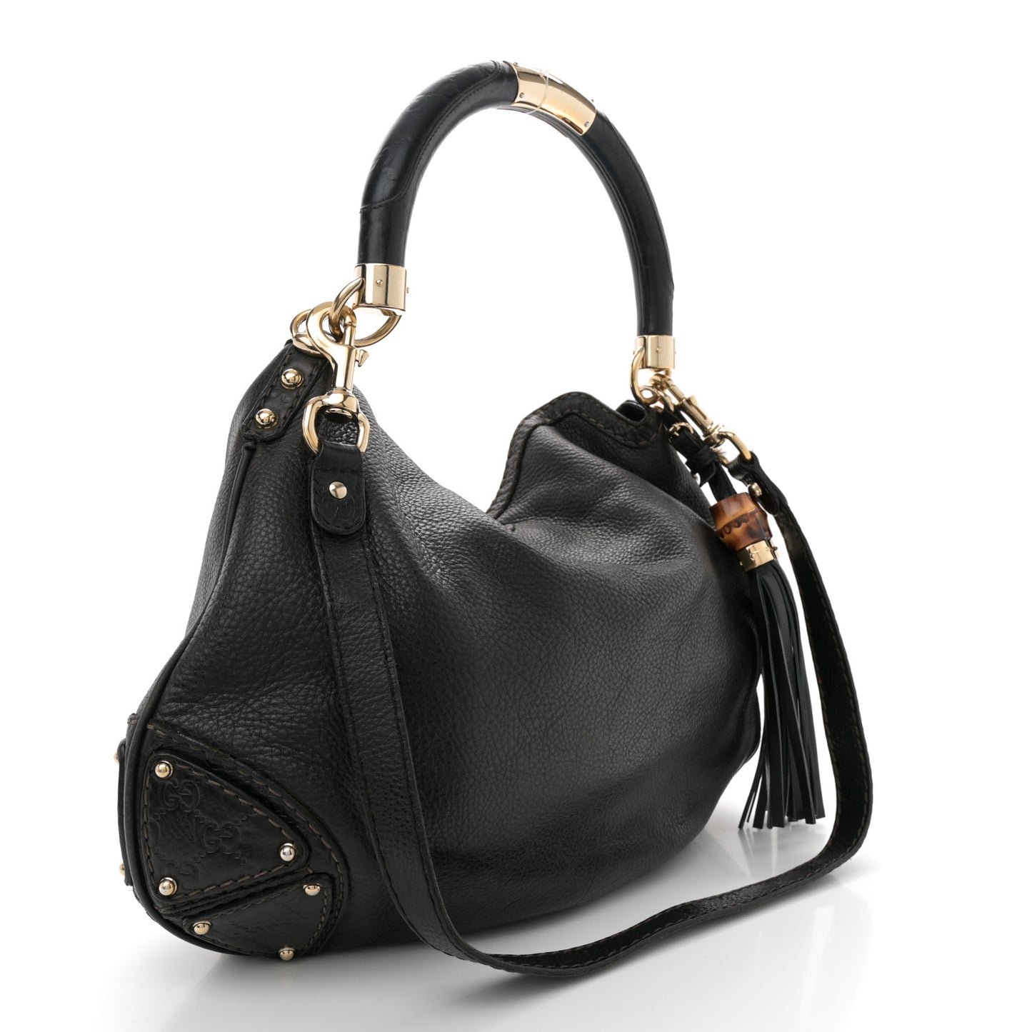 Calfskin Large Indy Top Handle Hobo Black
