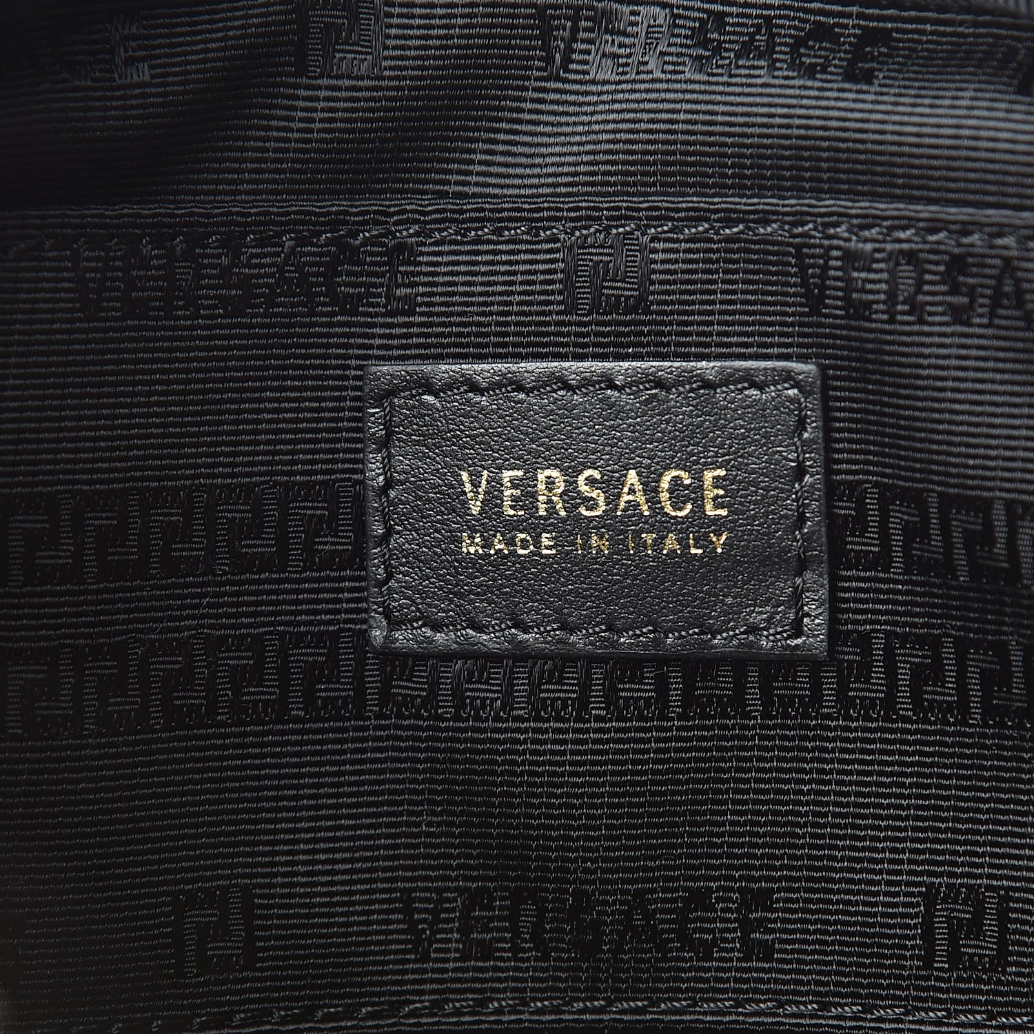 Versace Nylon Baroque Print Cosmetic Case Black Gold White 6 of 6