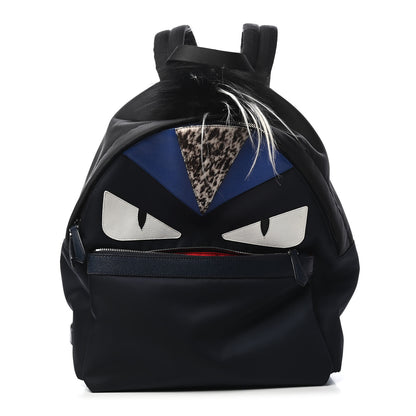 Fendi Nylon Vitello Fur Monster Backpack Black Multicolor 1 of 8