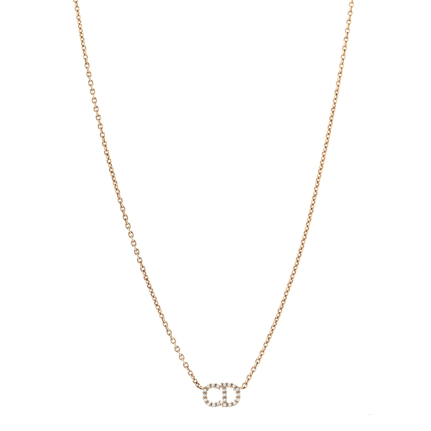Metal Crystal Clair D Lune Necklace Gold