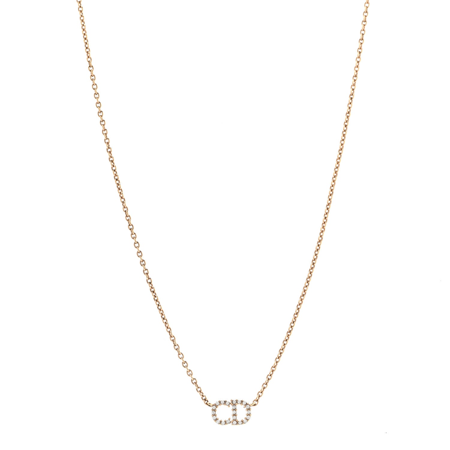 Christian Dior Metal Crystal Clair D Lune Necklace Gold 1 of 5