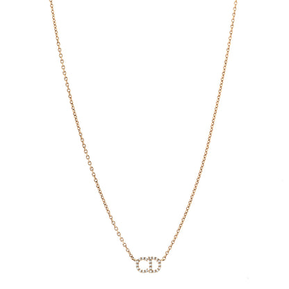 Christian Dior Metal Crystal Clair D Lune Necklace Gold 1 of 5