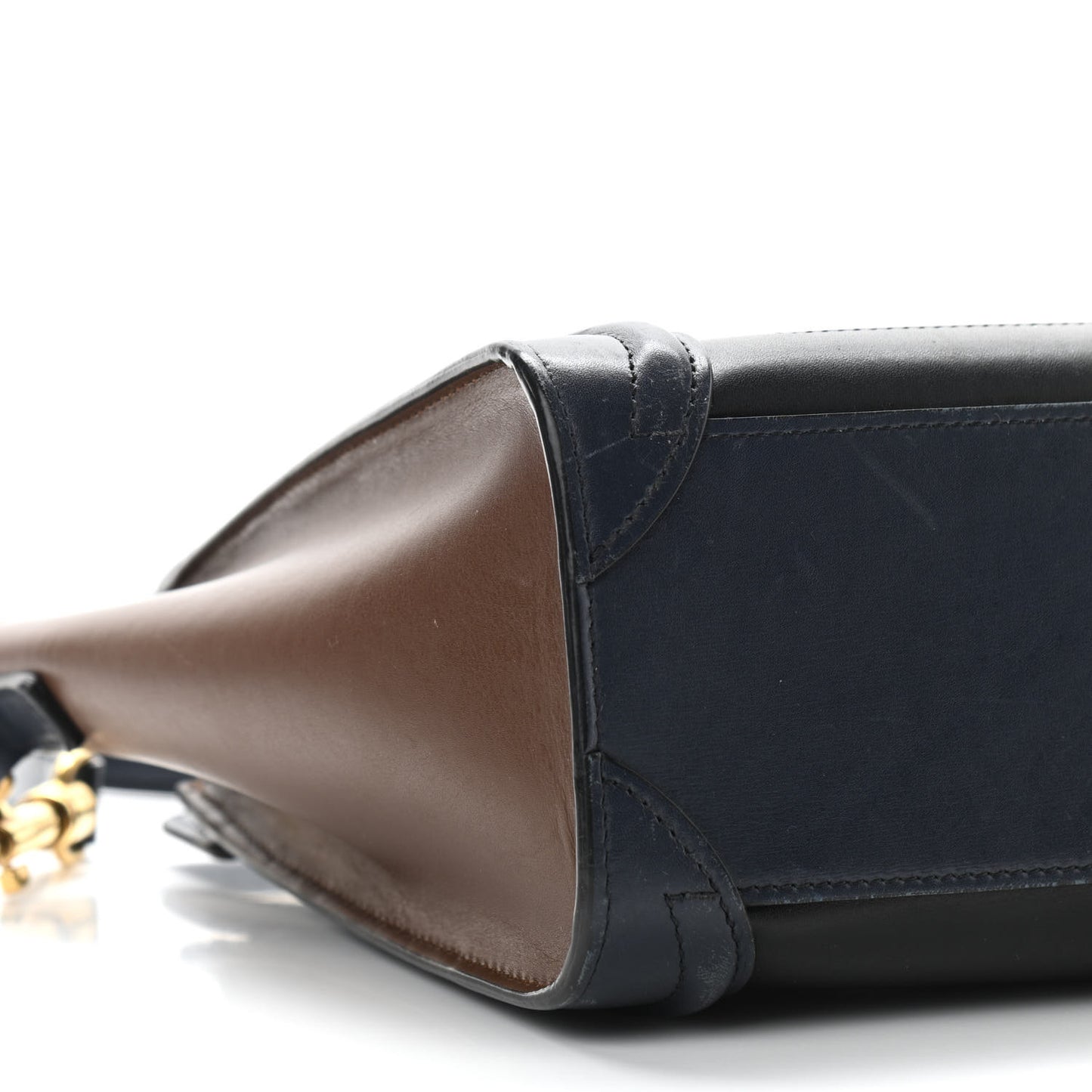 Smooth Drummed Calfskin Nano Tri-Color Luggage Black