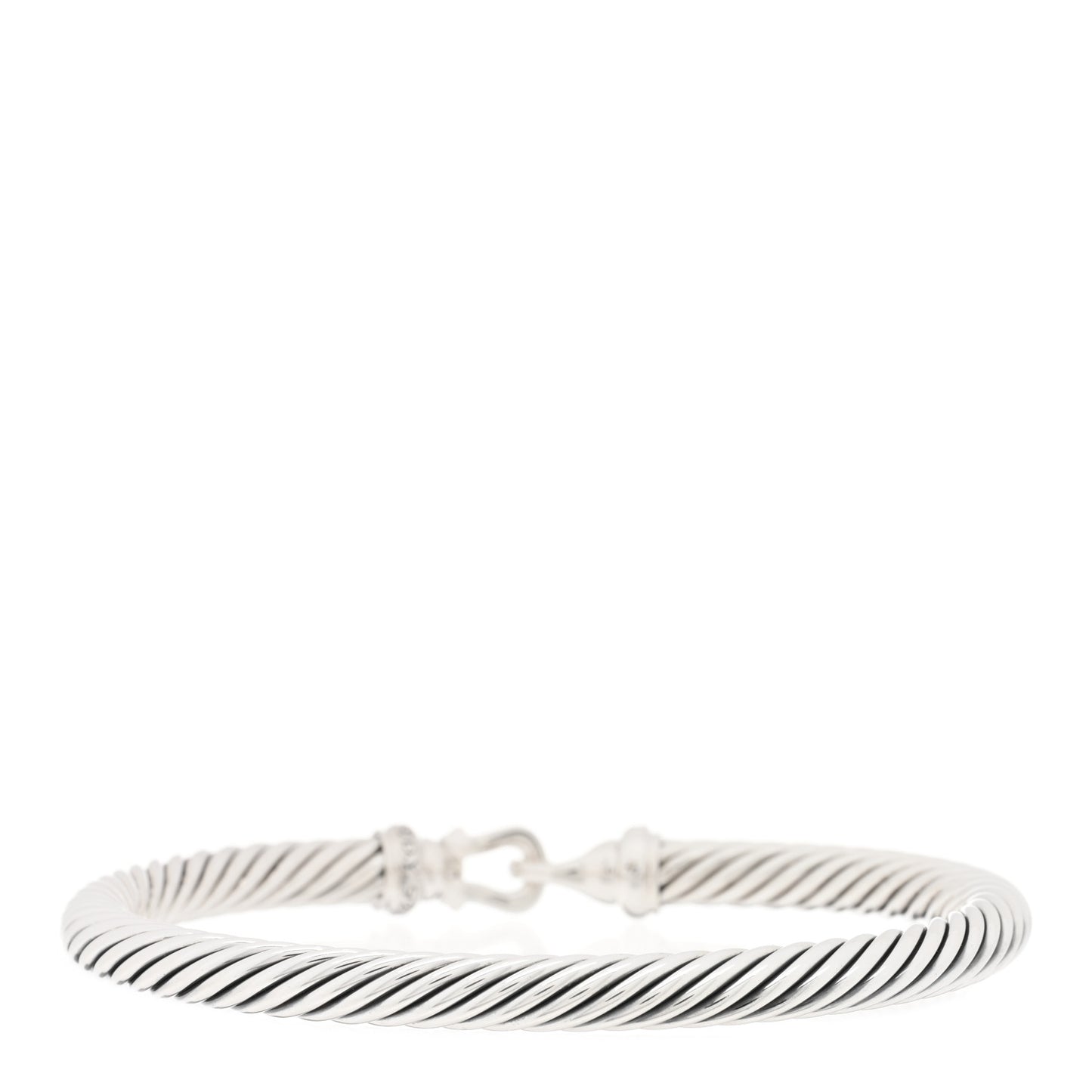 Sterling Silver Diamond 5mm Cable Buckle Bracelet