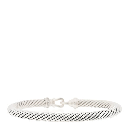 David Yurman Sterling Silver Diamond 5mm Cable Buckle Bracelet 2 of 3