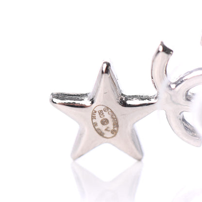 Chanel Crystal CC Star Earrings Silver 4 of 5