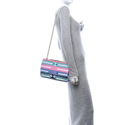 Chanel Mixed Fibers Lambskin Venise Biarritz Flap Bag Multicolor White 2 of 10