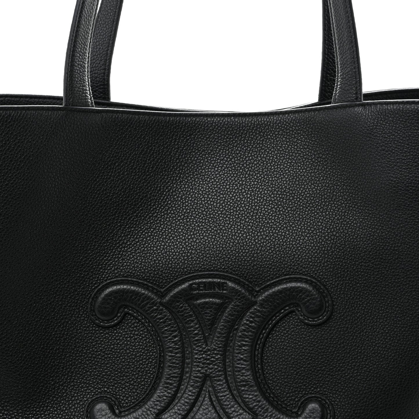 Grained Calfskin Triomphe Medium Cabas Anais Black