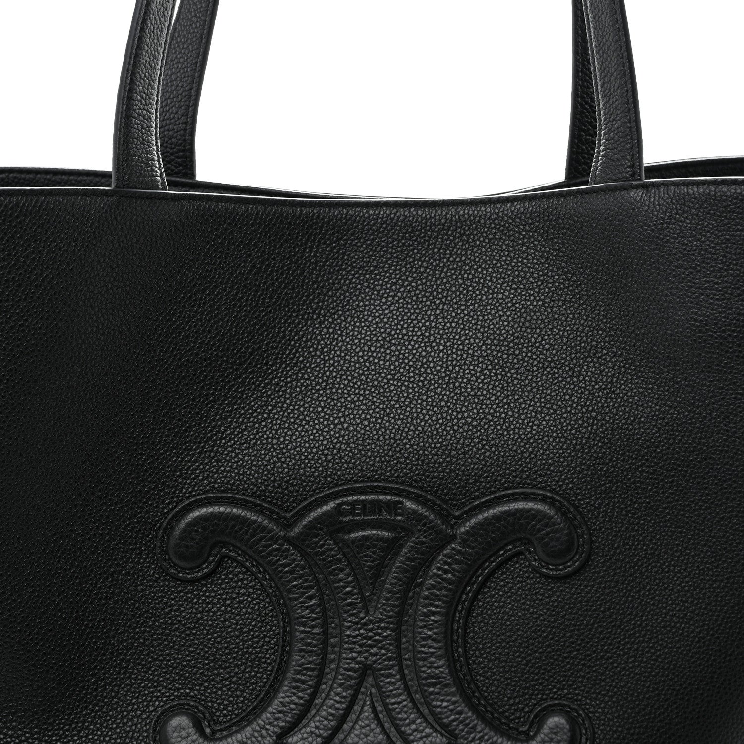 Celine Grained Calfskin Triomphe Medium Cabas Anais Black 7 of 11