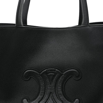 Celine Grained Calfskin Triomphe Medium Cabas Anais Black 7 of 11
