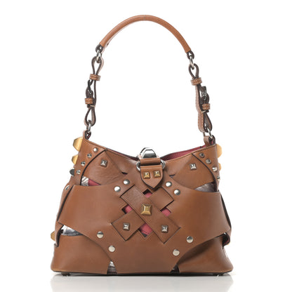 Prada Vitello Studded Cross Shoulder Bag Nocciolo 3 of 15