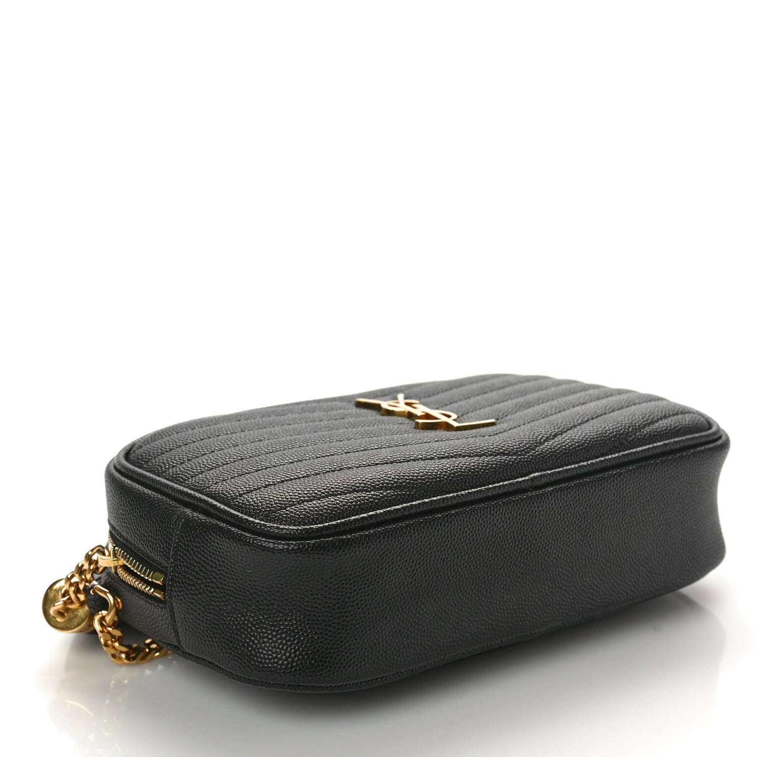 Saint Laurent Grain De Poudre Matelasse Monogram Mini Lou Camera Bag Black 4 of 10