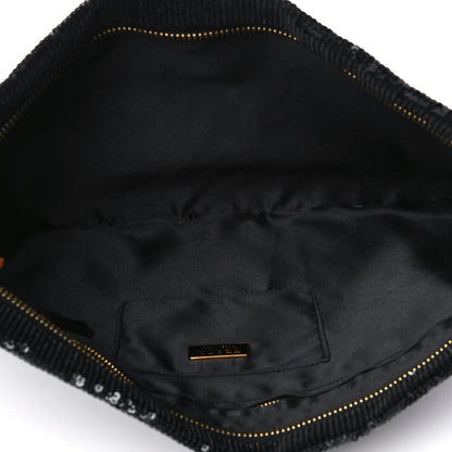 Prada Sequin Pochette Clutch Black 5 of 10