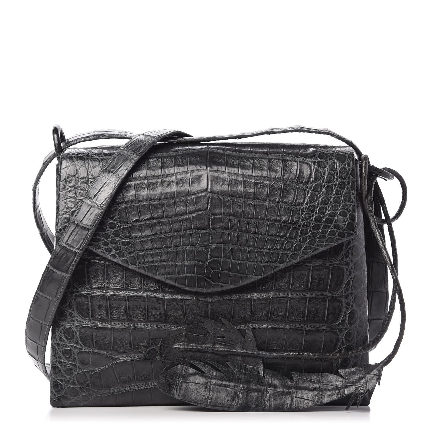 Nancy Gonzalez Crocodile Shoulder Bag Grey 1 of 15