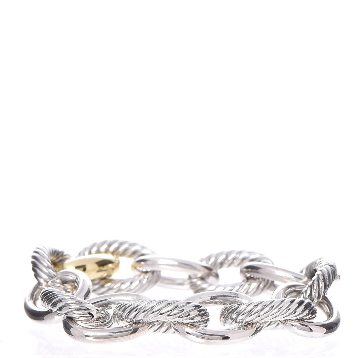 Sterling Silver 18K Yellow Gold 19mm Extra Large Oval Link Bracelet