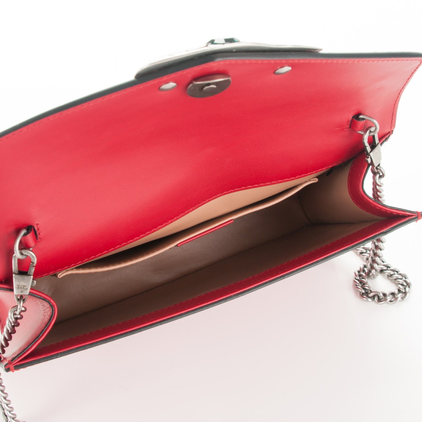 Snakeskin Calfskin Lilith Shoulder Bag Hibiscus Red