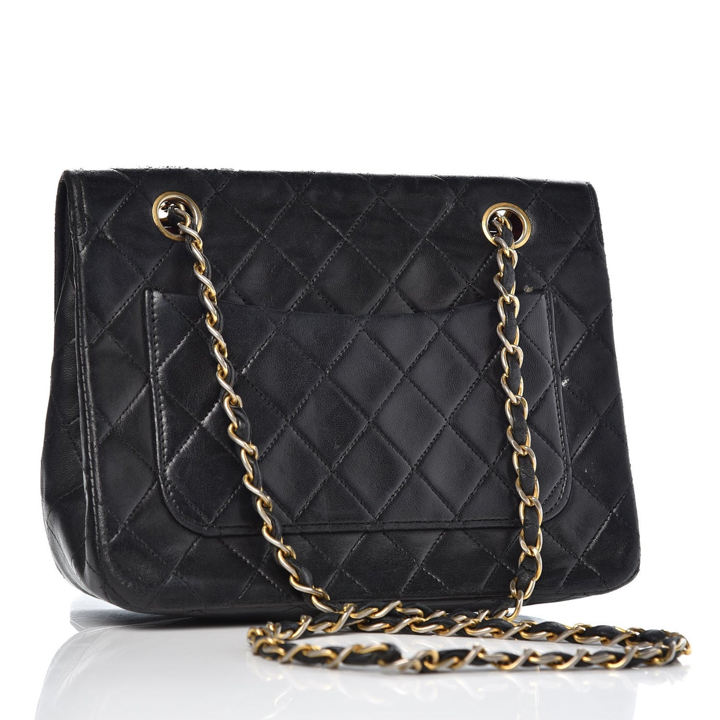 Lambskin Quilted Small Single Flap Black