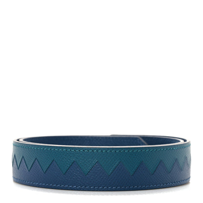 Hermes Epsom 30mm Tressage Au Galop Shoulder Strap Deep Blue Vert Bosphore 2 of 6