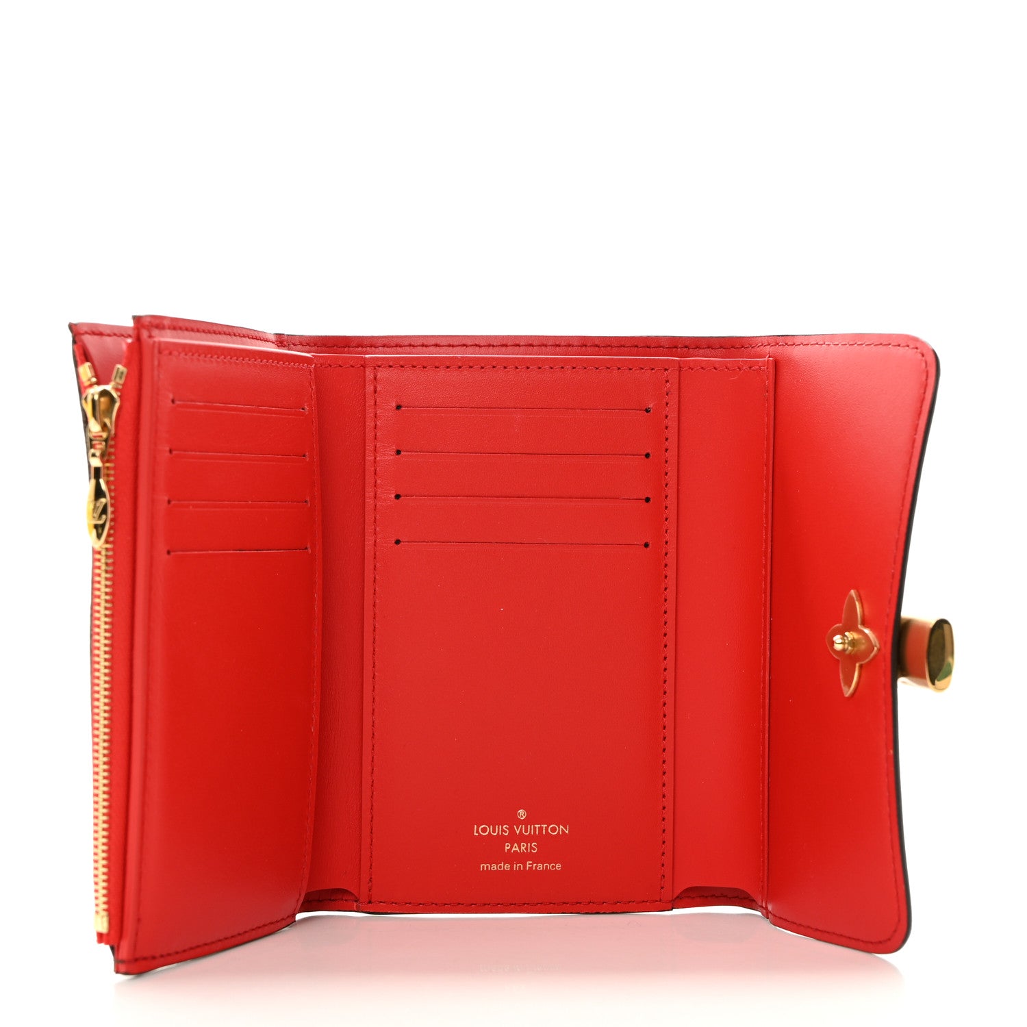 Louis Vuitton Monogram Flower Lock Compact Wallet Coquelicot 5 of 7