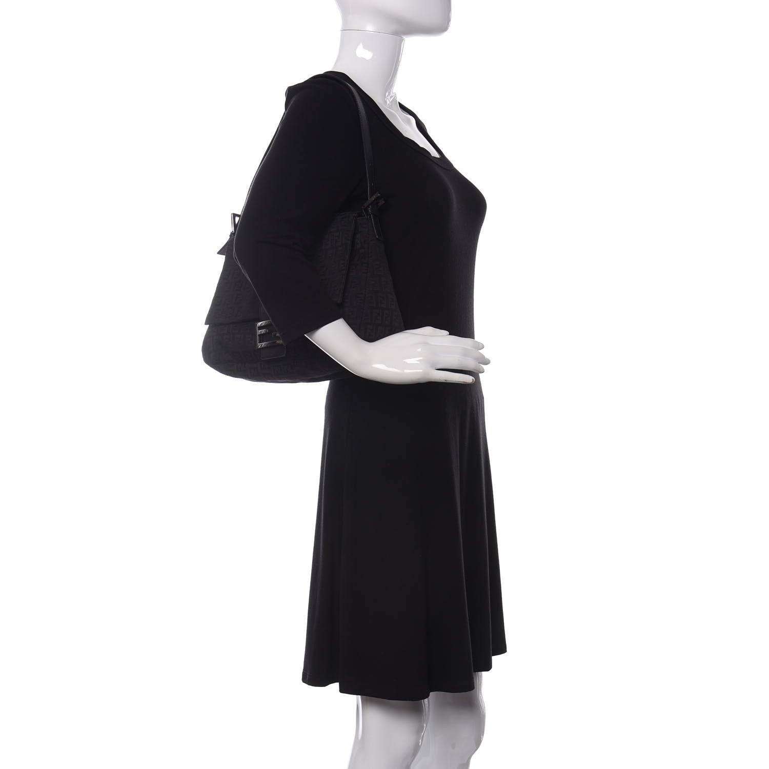 Fendi Zucchino Mama Baguette Black 2 of 10