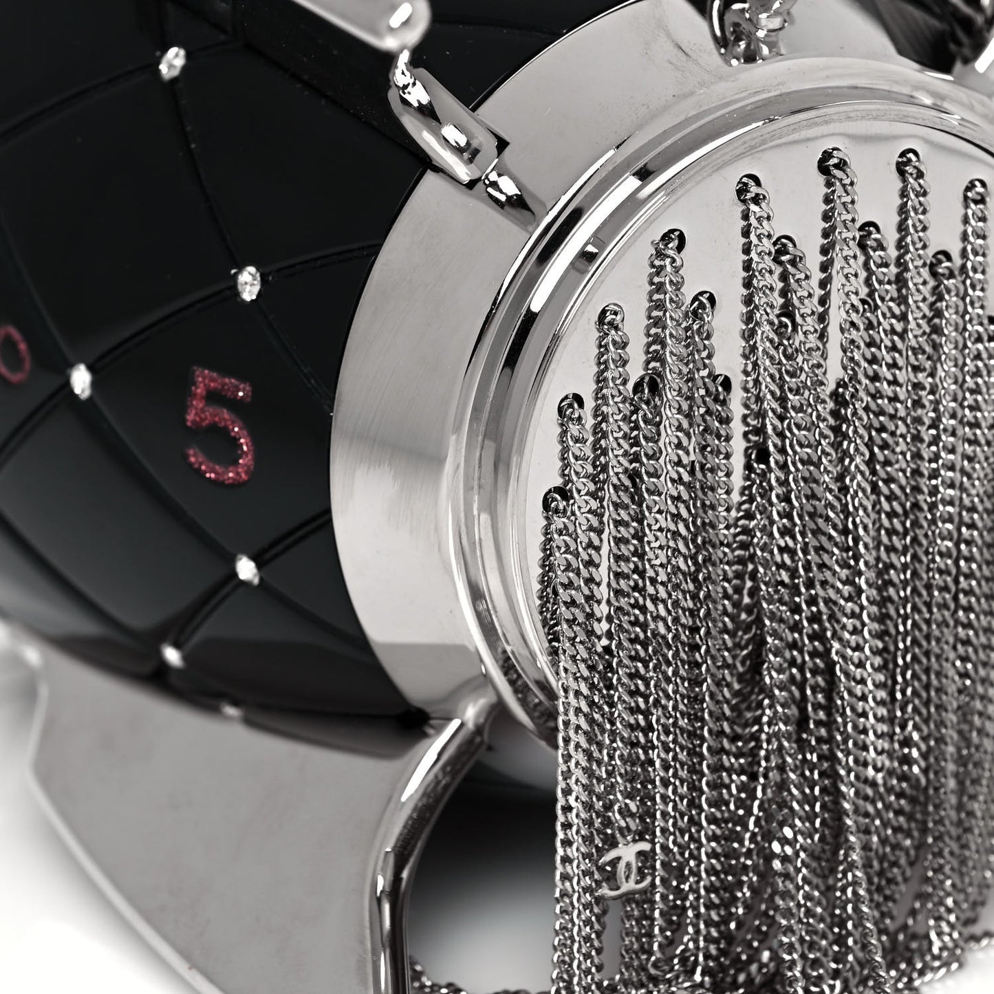 Plexiglass Crystal Rocket Ship Minaudière Clutch Black