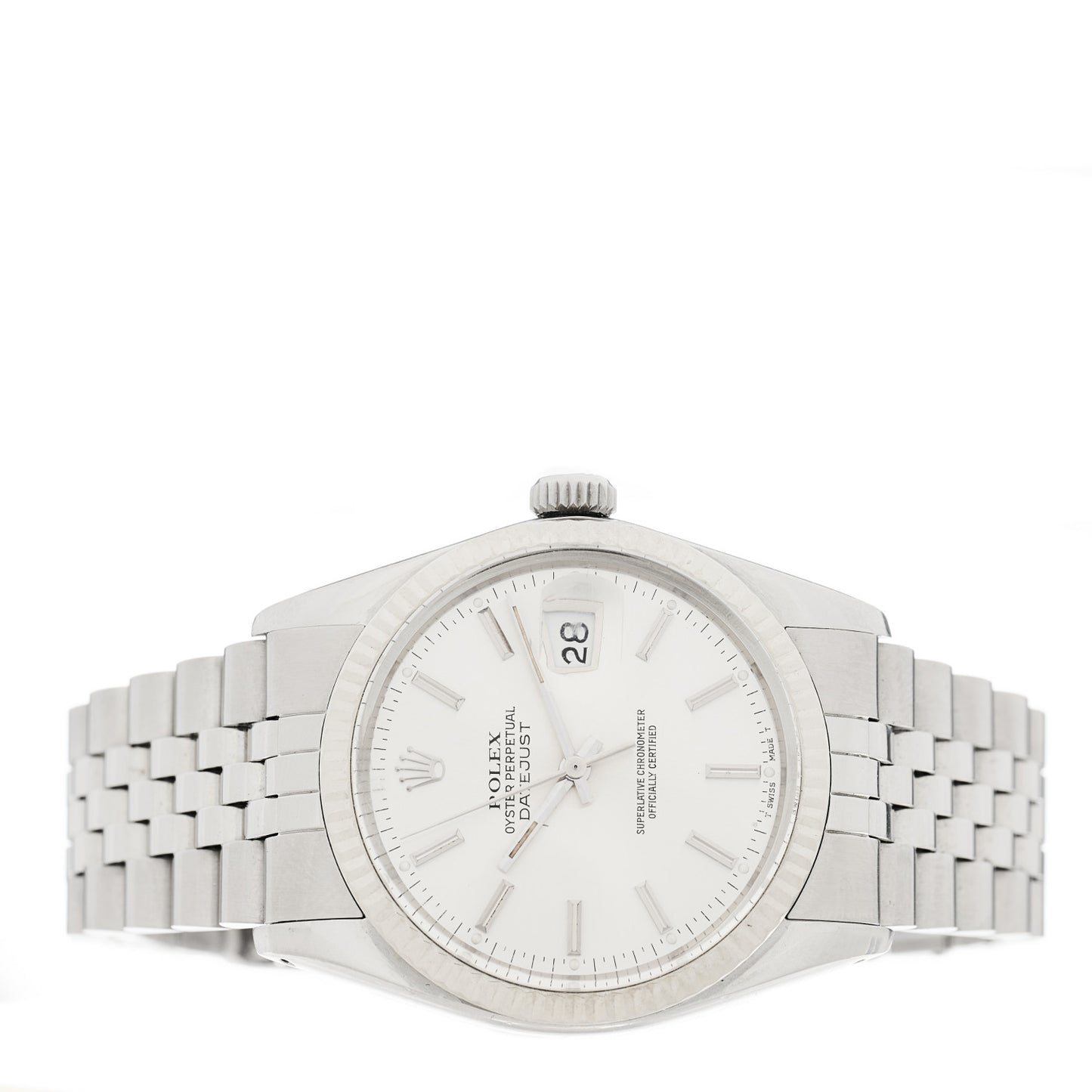 Stainless Steel 18K White Gold 36mm Oyster Perpetual Datejust Watch Silver 16014