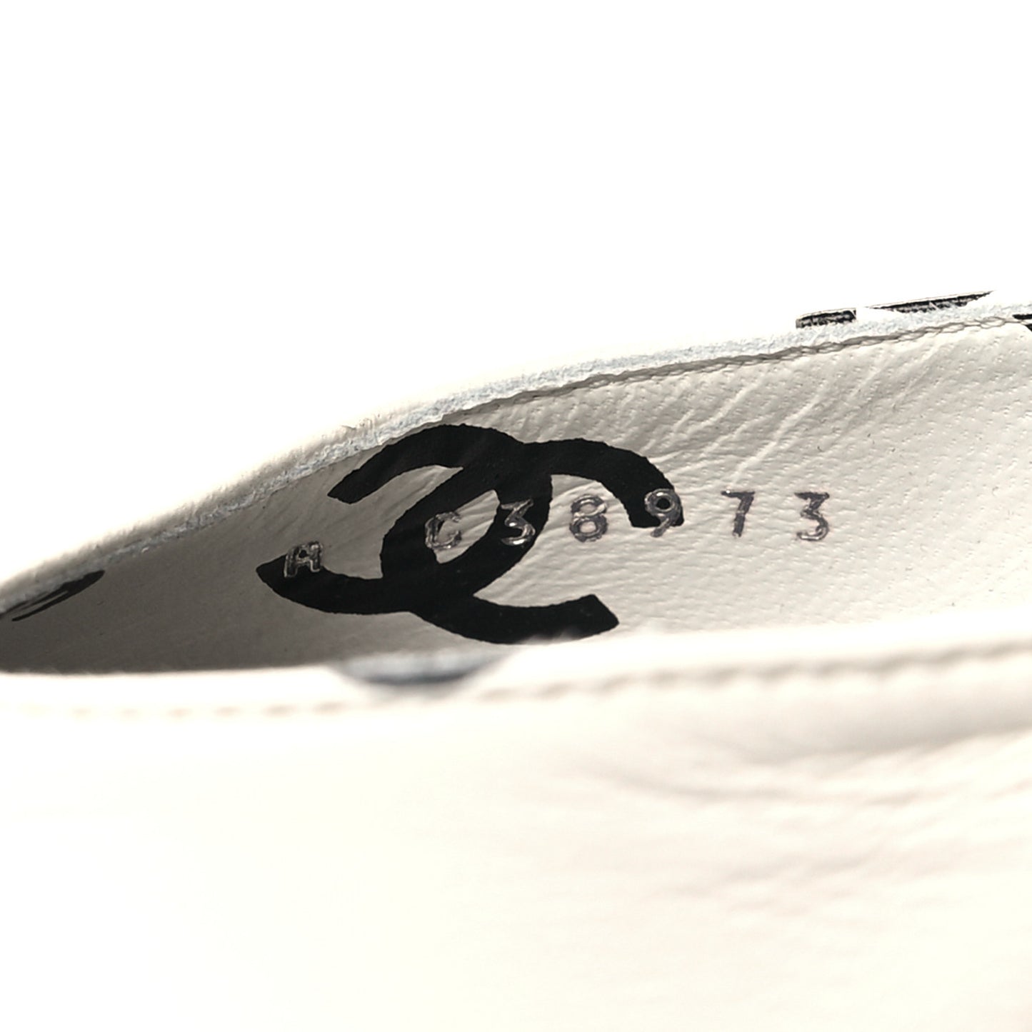 Printed Lambskin CC Sandals 39.5 White Black