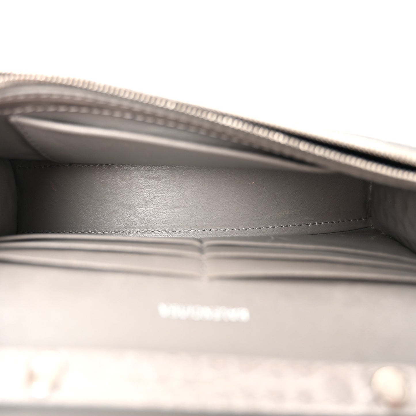 Shiny Calfskin Crocodile Embossed Hourglass Chain Bag Balenciaga Steel Grey