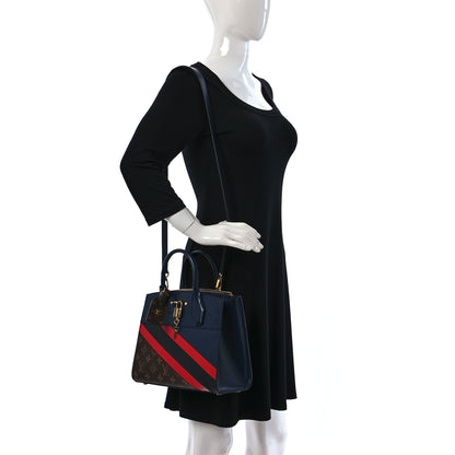 Louis Vuitton Calfskin Monogram Striped City Steamer PM Blue 2 of 8