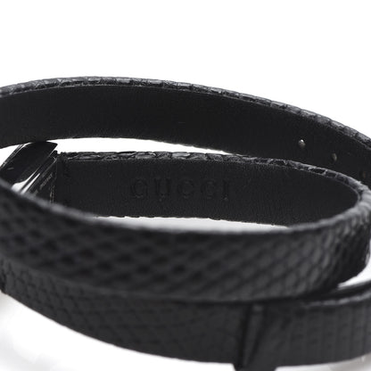Gucci Stainless Steel Lizard 14mm G-Frame Double Wrap Quartz Watch Black 6 of 6
