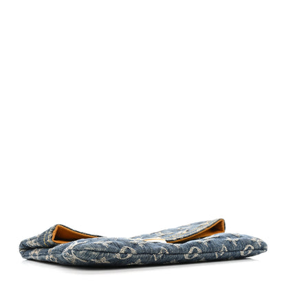 Louis Vuitton Monogram Denim Pochette Plat Clutch Blue 4 of 11