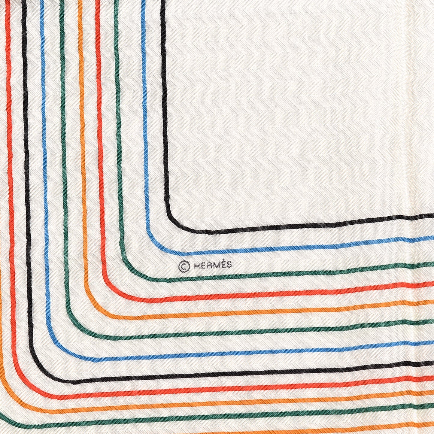 Cashmere Silk Pegase Paysage Shawl 140 Blanc Rouge Multicolor