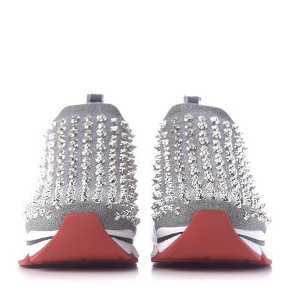 Christian Louboutin Neo Lame Spike Sock Donna Flat Sneakers 40 Silver 2 of 10