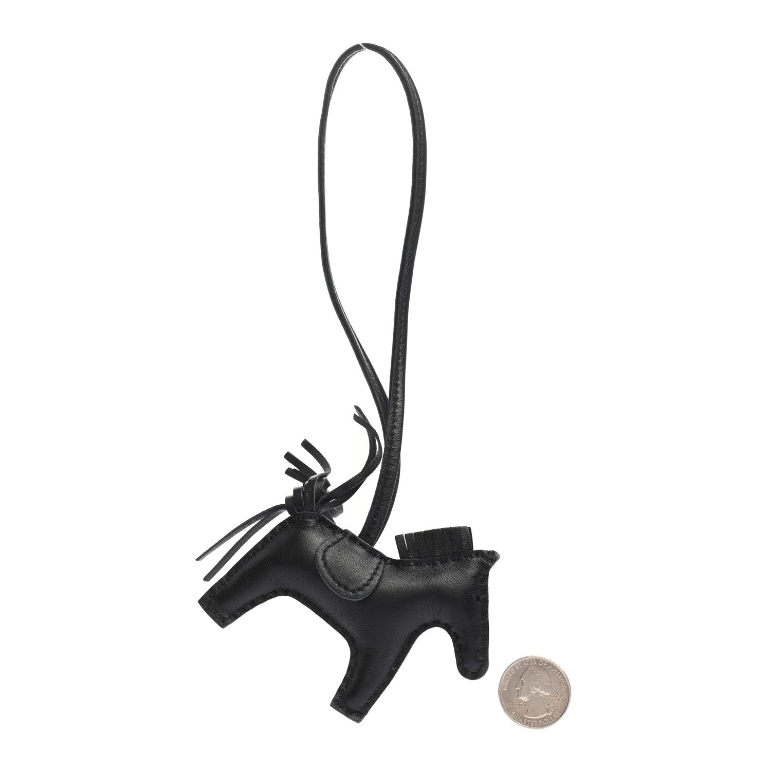 Hermes Milo Lambskin Grigri Rodeo Horse Bag Charm PM So Black 2 of 4