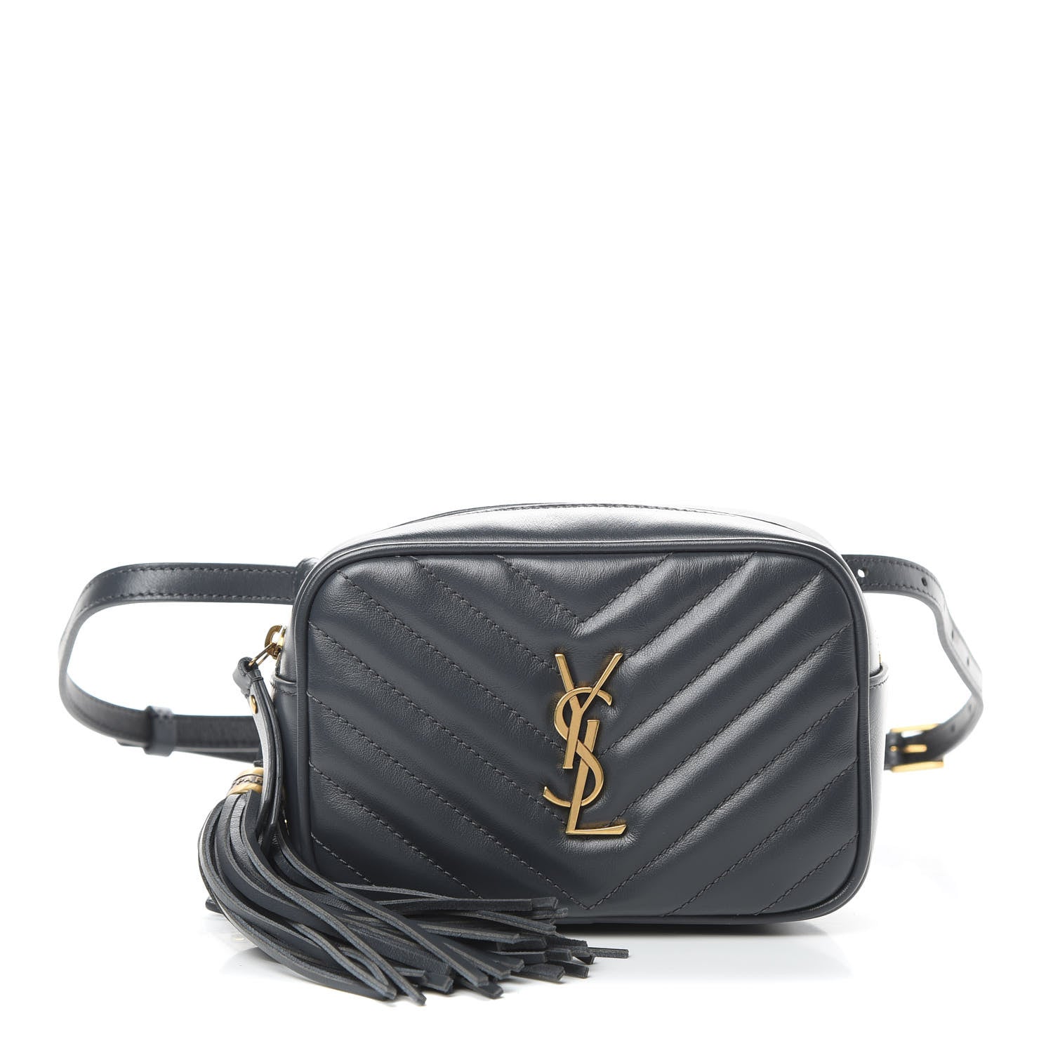 Saint Laurent Calfskin Matelasse Monogram Lou Belt Bag Smog 1 of 12