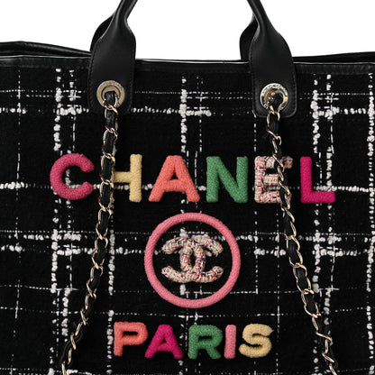Chanel Tweed Medium Deauville Tote Black White Multicolor 8 of 10