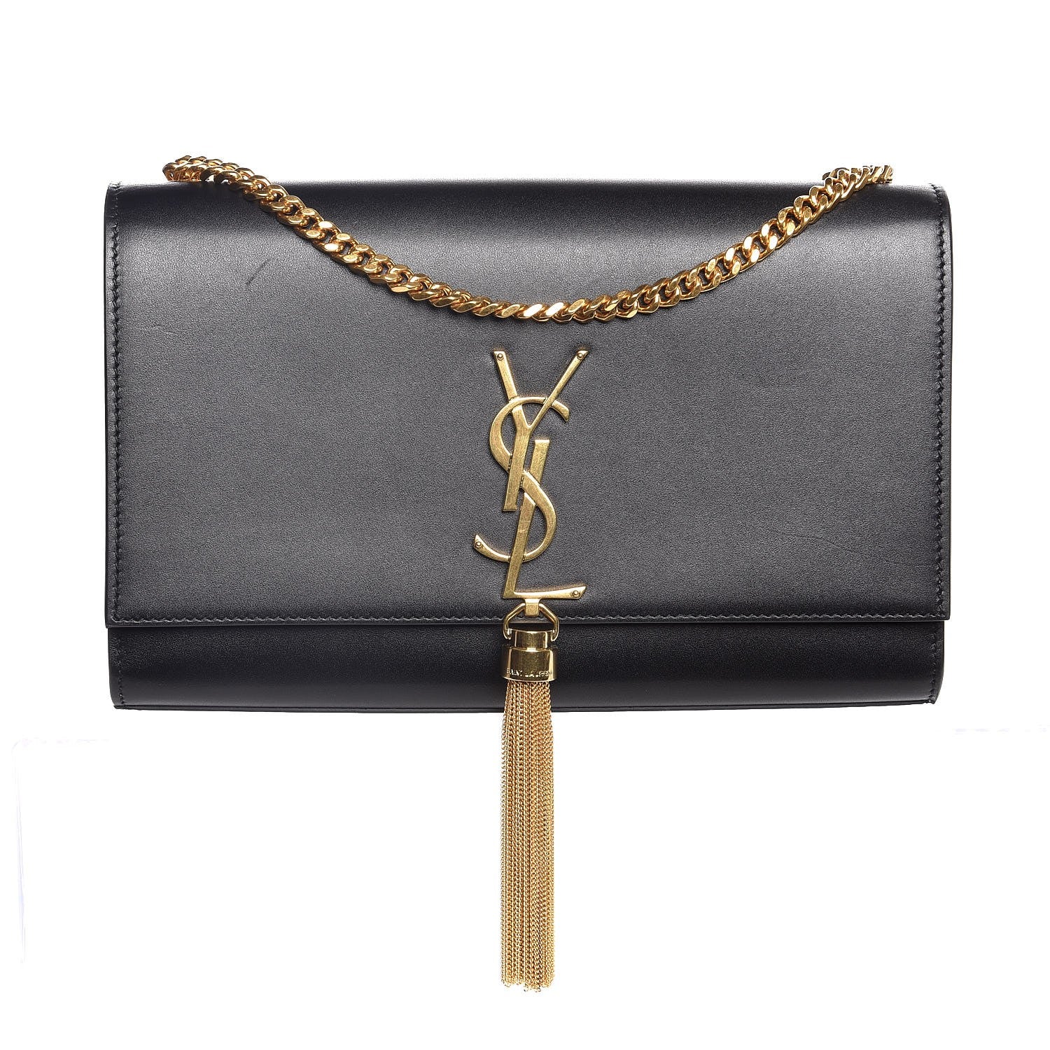Saint Laurent Smooth Calfskin Medium Classic Monogram Kate Tassel Satchel Black 1 of 8