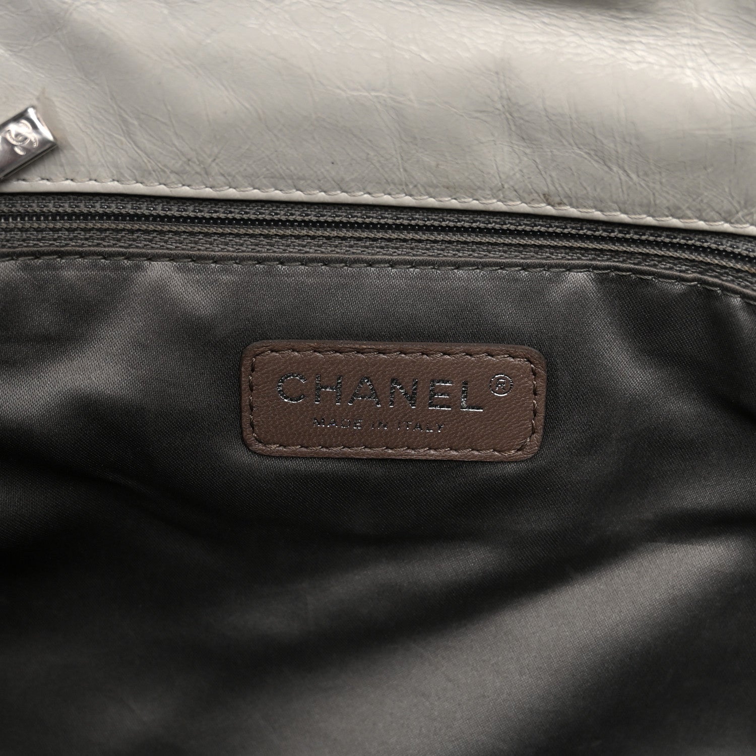 Chanel Glazed Calfskin Twisted Maxi Flap Light Grey 6 of 12