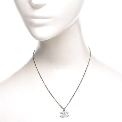 Chanel Crystal Timeless CC Necklace Silver 2 of 8